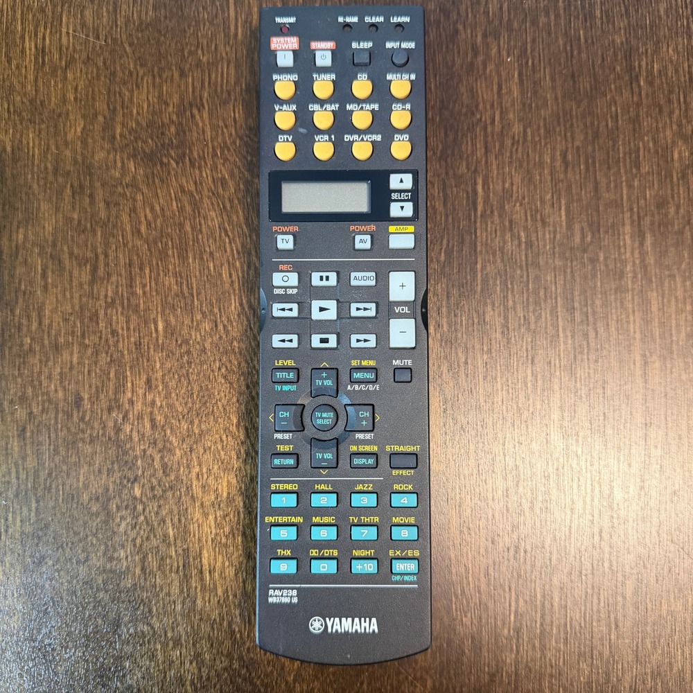 Yamaha RAV238 WB37860 US AV Receiver Remote Control with LCD Display Black